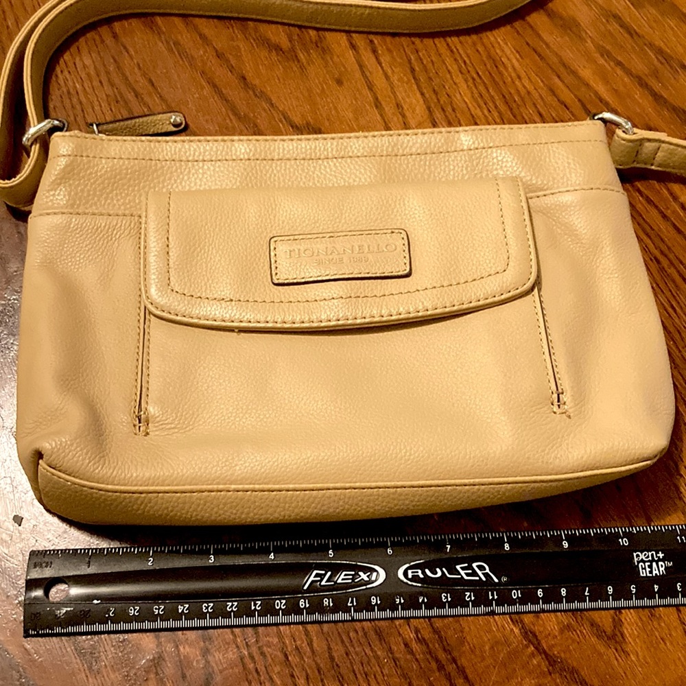 Tignanello 100% Leather Tan Crossbody Bag